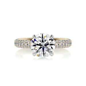 Ayafee 2.5 Carat (ctw) Round Cut Moissanite Engagement Ring for Her 925 Sterling Silver 10K 14K 18K Gold Women's Engagement Ring - 18K Gold