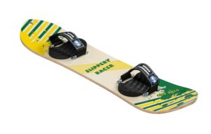 slippery racer kids hardwood snowboard with velcro binding in various sizes (90 cm-yellow/green)