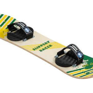 Slippery Racer Kids Hardwood Snowboard with Velcro Binding in Various Sizes (90 CM-Yellow/Green)