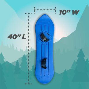 Slippery Racer Kids Snowboard with Adjustable Bindings for Beginners-Blue (Blue)