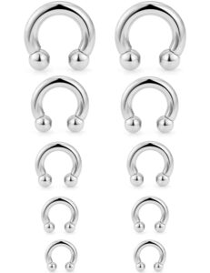 ocptiy 6g 8g 12g 14g 16g ear earrings gauges septum nose plugs tunnels stretching kit surgical stainless steel large big wide septum eyebrow lip belly ring cartilage helix tragus earring piercing kit