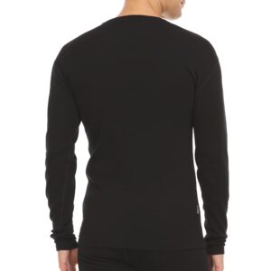 Men's Long Sleeve V-Neck - 100% Merino Wool Base Layer - Casual Shirt - Under Layer - Midlayer - Black - Medium