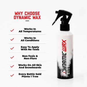 Dynamic Wax Ghost Glide Wax Ski/Snowboard Nano-tech Wax - Easy to Use - All temperatures - Eco Friendly - 150ml Spray Wax