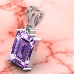 Tongari 8.00 Ratti 7.25 Carat Deluxe Quality Katela Amethyst Silver Plated Pendant/Locket Gemstone