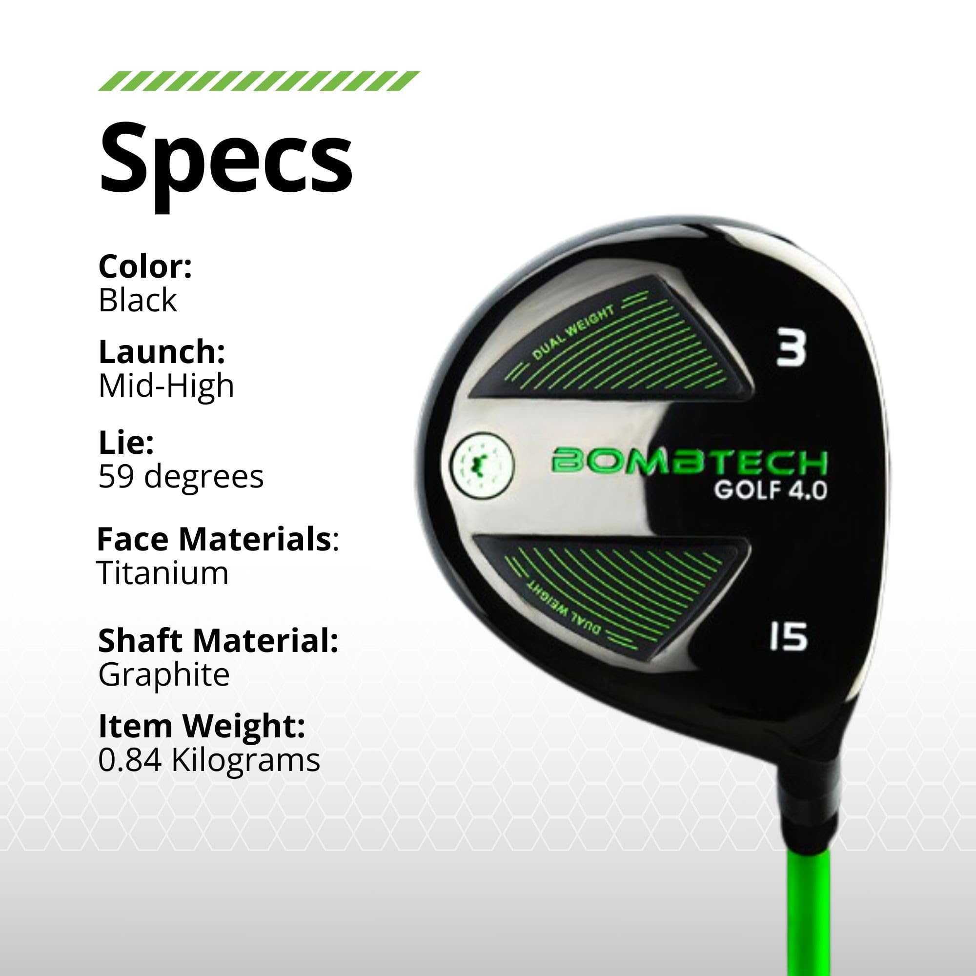 BombTech Golf - 4.0 Driver and 3 Wood Bundle (10.5 Regular) - Premium Golf Wood Set for Men - Easy to Hit Off Tee - Max Forgiveness and Accuracy