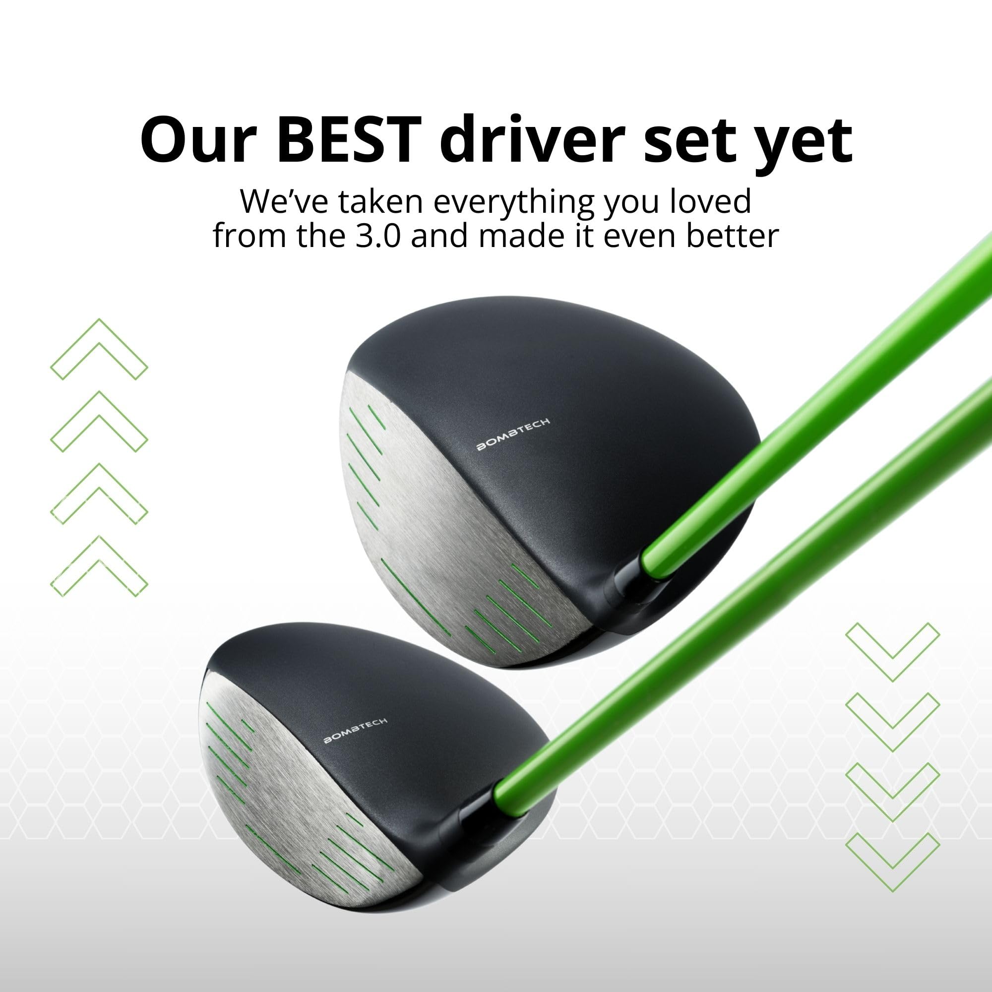 BombTech Golf - 4.0 Driver and 3 Wood Bundle (10.5 Regular) - Premium Golf Wood Set for Men - Easy to Hit Off Tee - Max Forgiveness and Accuracy