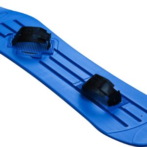 Slippery Racer Kids Snowboard with Adjustable Bindings for Beginners-Blue (Blue)