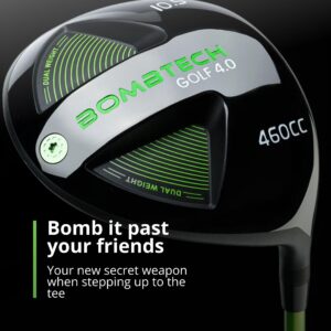 BombTech Golf - 4.0 Driver and 3 Wood Bundle (10.5 Regular) - Premium Golf Wood Set for Men - Easy to Hit Off Tee - Max Forgiveness and Accuracy