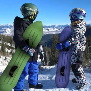 Slippery Racer Kids Snowboard with Adjustable Bindings for Beginners-Blue (Blue)