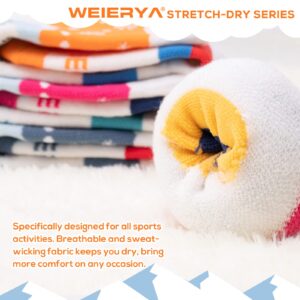 WEIERYA Kids Ski Socks Merino Wool, Kids Wool Socks, Knee-high Snow Socks for Boys Girls, Winter socks, 1/3 Pairs Rose Red XS 1 Pair