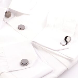 8 pieces button covers for mens shirts button cover cufflinks (black 8 pieces)