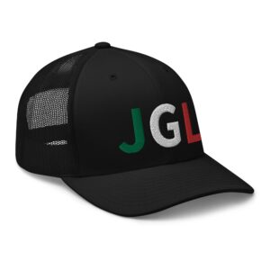 RIVEMUG JGL Embroidered Trucker Hat, Chapo Guzman Cap Chapito 701 Snapback Hat Adjustable Hat Black