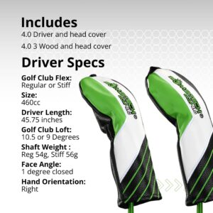 BombTech Golf - 4.0 Driver and 3 Wood Bundle (10.5 Regular) - Premium Golf Wood Set for Men - Easy to Hit Off Tee - Max Forgiveness and Accuracy