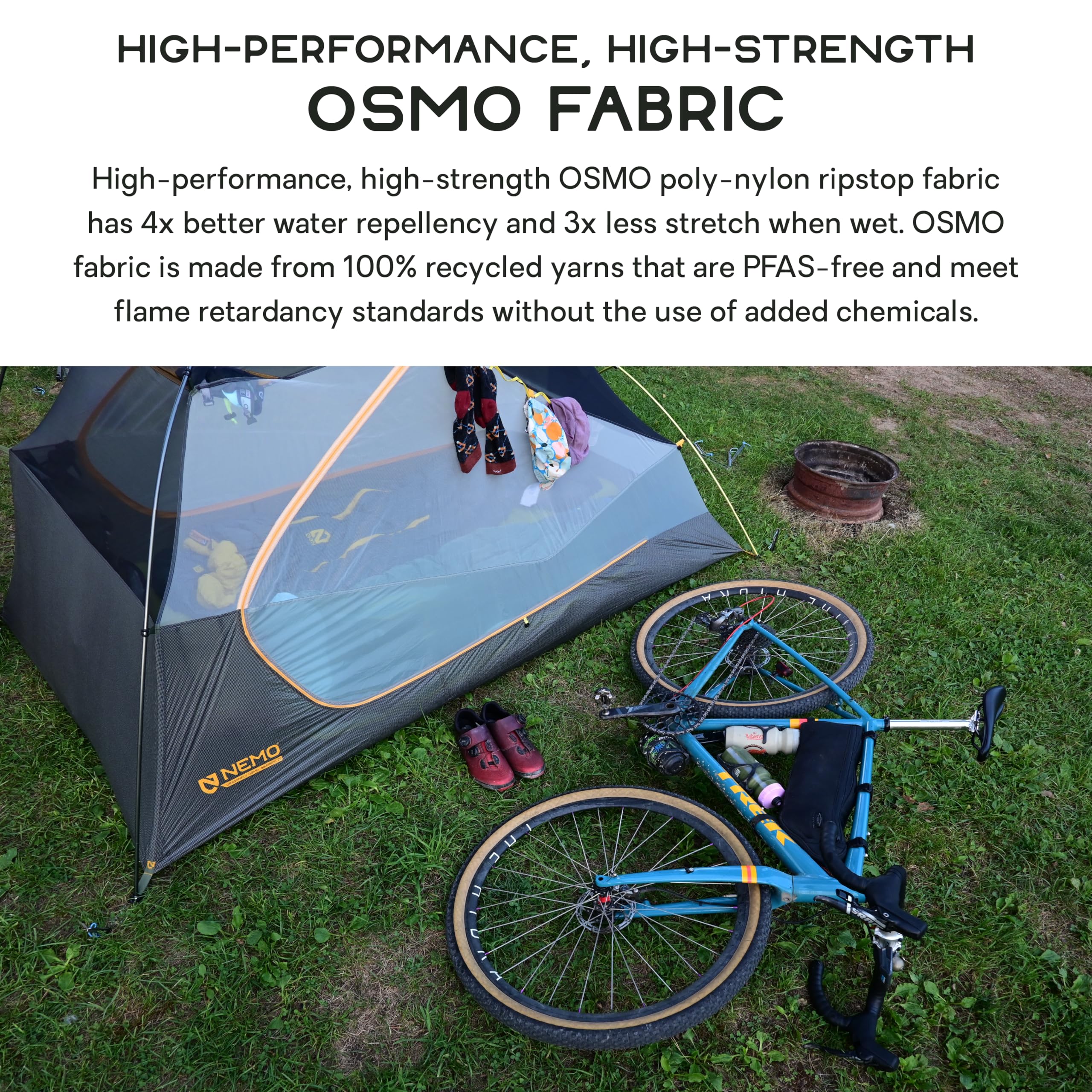 NEMO Dragonfly OSMO Ultralight Bikepacking Tent - 1-Person - Marsh/Boreal