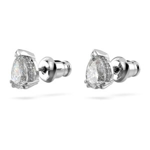 Swarovski Stilla Stud Earrings, Pear Cut, Clear Crystals, Rhodium Finish