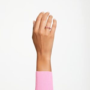 SWAROVSKI Matrix ring, Baguette cut, Pink, Rose gold-tone Finish