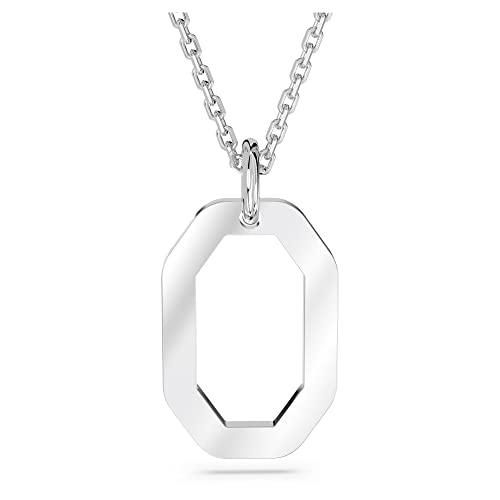 SWAROVSKI Dextera Pendant Necklace, Octagon Shape with White Crystal Pavé on Gold-Tone Finished Chain, Part of the Dextera Collection