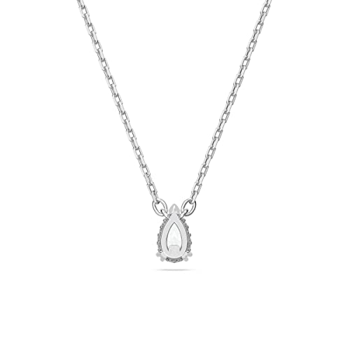 SWAROVSKI Stilla Pendant, Pear cut, White, Rhodium Finish