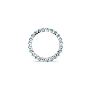 SWAROVSKI Matrix Vittore Ring, Aquamarine-Blue Crystals on a Rhodium Finished Band, Size 7, Part of the Matrix Vittore Collection