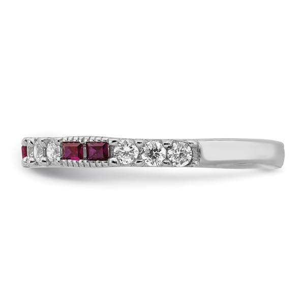 IceCarats 925 Sterling Silver Created Red Ruby Round Cubic Zirconia CZ Ring July Birthstone Jewelry Size 8