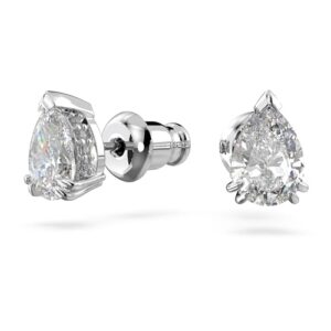 Swarovski Stilla Stud Earrings, Pear Cut, Clear Crystals, Rhodium Finish