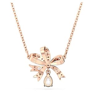 SWAROVSKI Hyperbola Pendant Necklace, Bow-Inspired Pendant with Clear Crystals on a Rose-Gold Tone Finished Chain, Part of the Hyperbola Collection