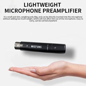 Micfuns M1 In-line Microphone Pream, Mic Booster Preamplifier with 28dB Gain for Dynamic and Passive Ribbon Microphones SM58 (Black)