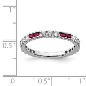 IceCarats 925 Sterling Silver Created Red Ruby Round Cubic Zirconia CZ Ring July Birthstone Jewelry Size 8