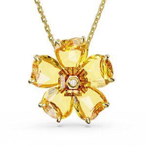 swarovski florere necklace with flower motif and yellow crystal petals on a gold-tone finished chain, part of the florere collection