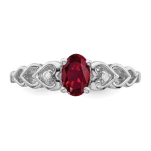 IceCarats 925 Sterling Silver Created Red Ruby Diamond Ring July Birthstone Jewelry Size 5