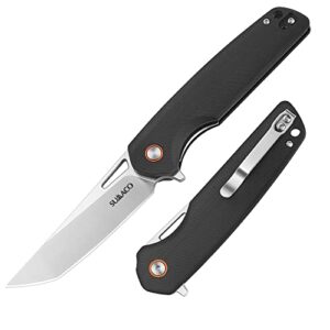 sumaco pocket for men knife edc tactical pocket samurai folding knifes d2 steel and g10 black handle material hunting camping outdoor fishing and everyday survival knife