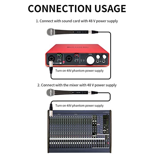 Micfuns M1 In-line Microphone Pream, Mic Booster Preamplifier with 28dB Gain for Dynamic and Passive Ribbon Microphones SM58 (Black)