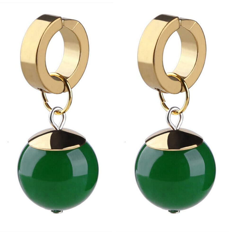 Anime Super Black GK Time 925 Sterling Silver Finger Ring Earring (Pair Green)