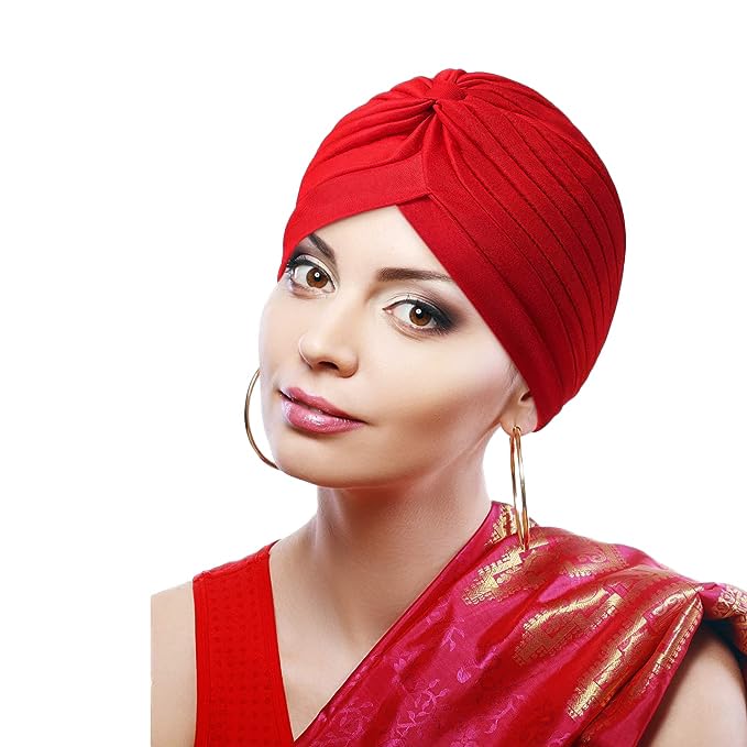 6 Pieces Women Turban Head Cover Wrap Chemo Cancer Cap African Beanie India's Hat for Women Girl (Combination B)