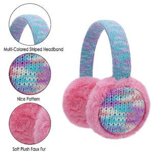 BUTITNOW Winter Knit EarMuffs for Kids Warm Furry Girls Ear Muffs Plush Toddler Ear Warmers Outdoor Ear Covers