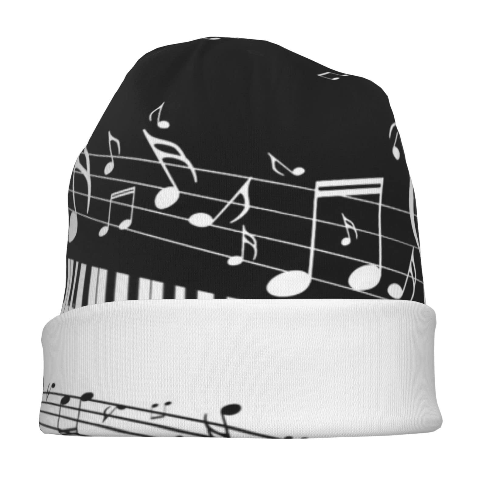 Music Piano Adult Women Men Beanie Hats Sports Elastic Brimless Head Wear Knitted Caps for Dancing Party