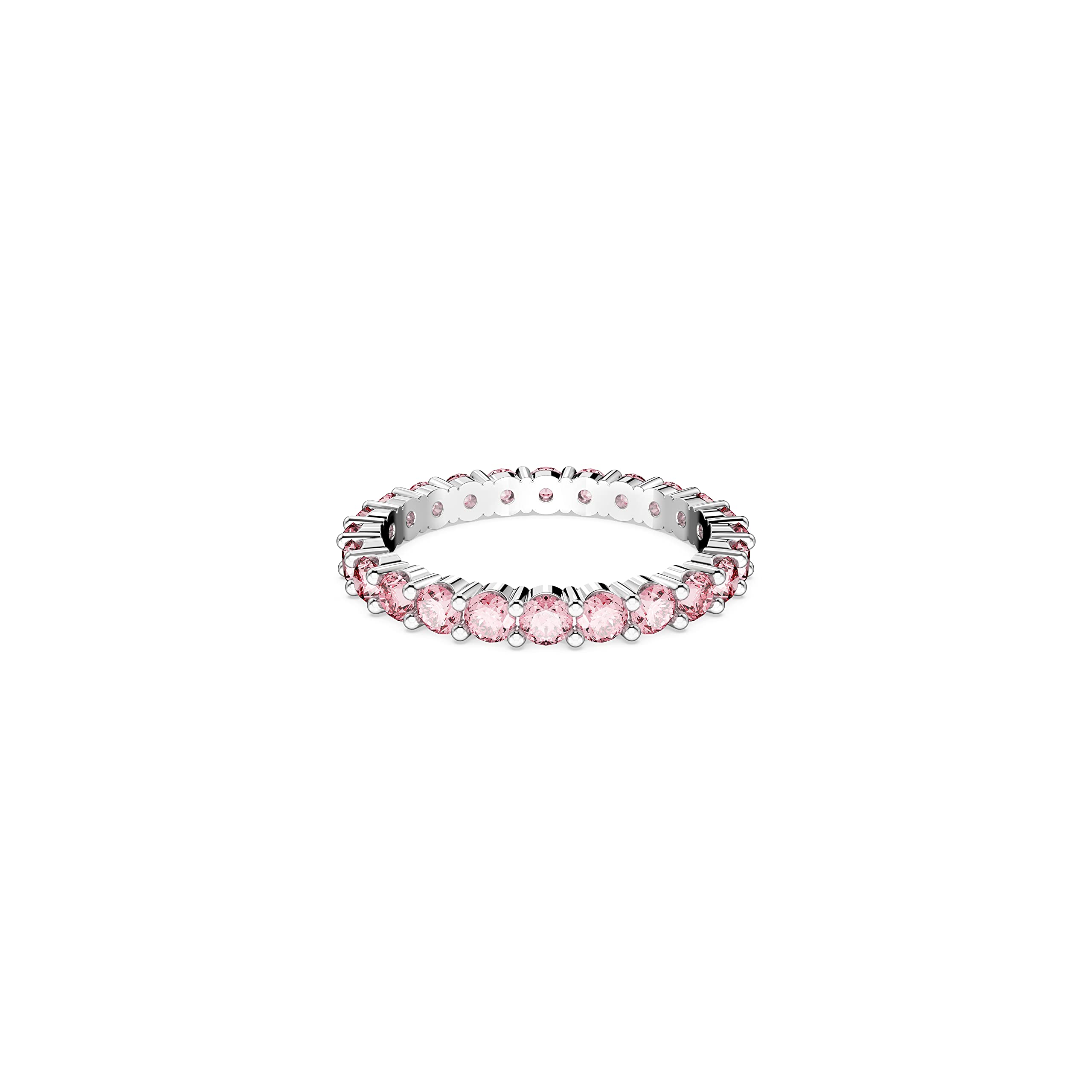 SWAROVSKI Matrix Vittore Ring, Pink Stones on a Rhodium Finished Band, Size 6, Part of the Matrix Vittore Collection