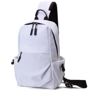 Seoky Rop Men Women Sling Bag Backpack Lightweight Water Resistant Chest Shoulder Crossbody Bags for Walking Travel Cycling Large White