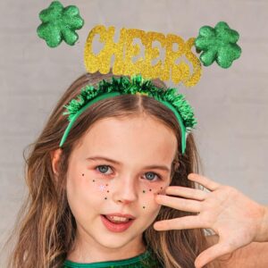 JEWEKY St Patrick's Day Headband Shamrock Clover Headpiece Irish Day Headband Festive Holiday Hair Accessories for Women (Style 3)