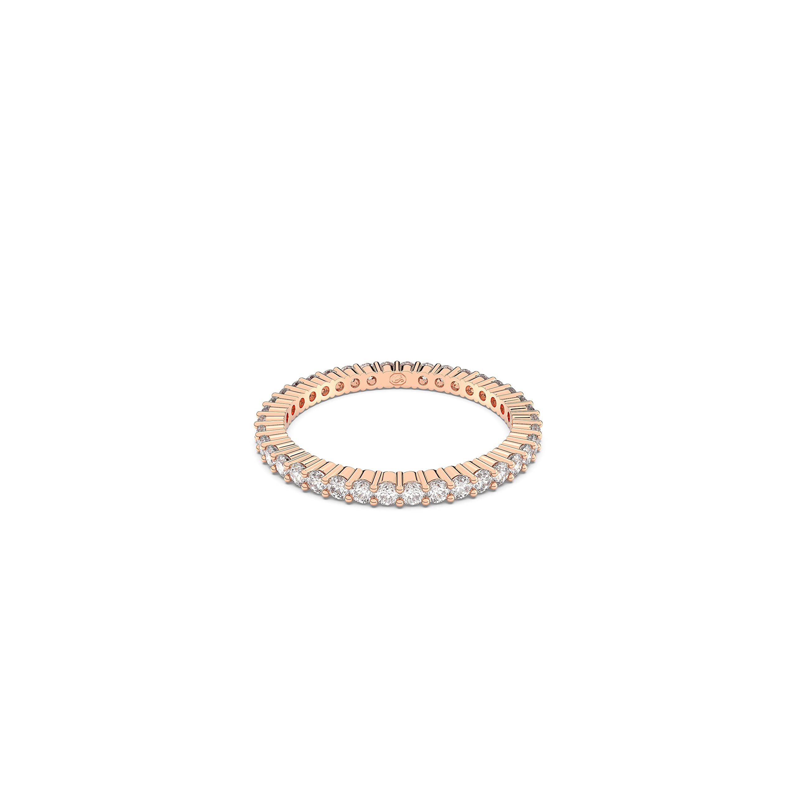 SWAROVSKI Vittore Ring, Round Cut, Clear Crystals, Rose Gold-Tone Finish US Size: 9; EU Size: 60