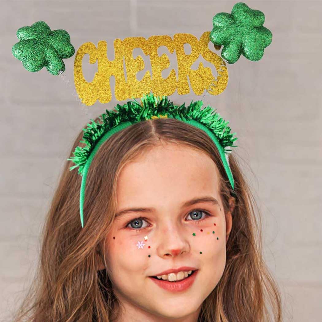 JEWEKY St Patrick's Day Headband Shamrock Clover Headpiece Irish Day Headband Festive Holiday Hair Accessories for Women (Style 3)