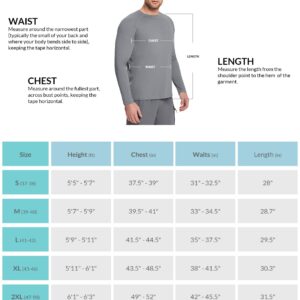 BALEAF Men's Long Sleeve Running Shirts Workout Tops Quick Dry SPF Rash Guard Lightweight Hiking Sun Protection t Shirt Grey M