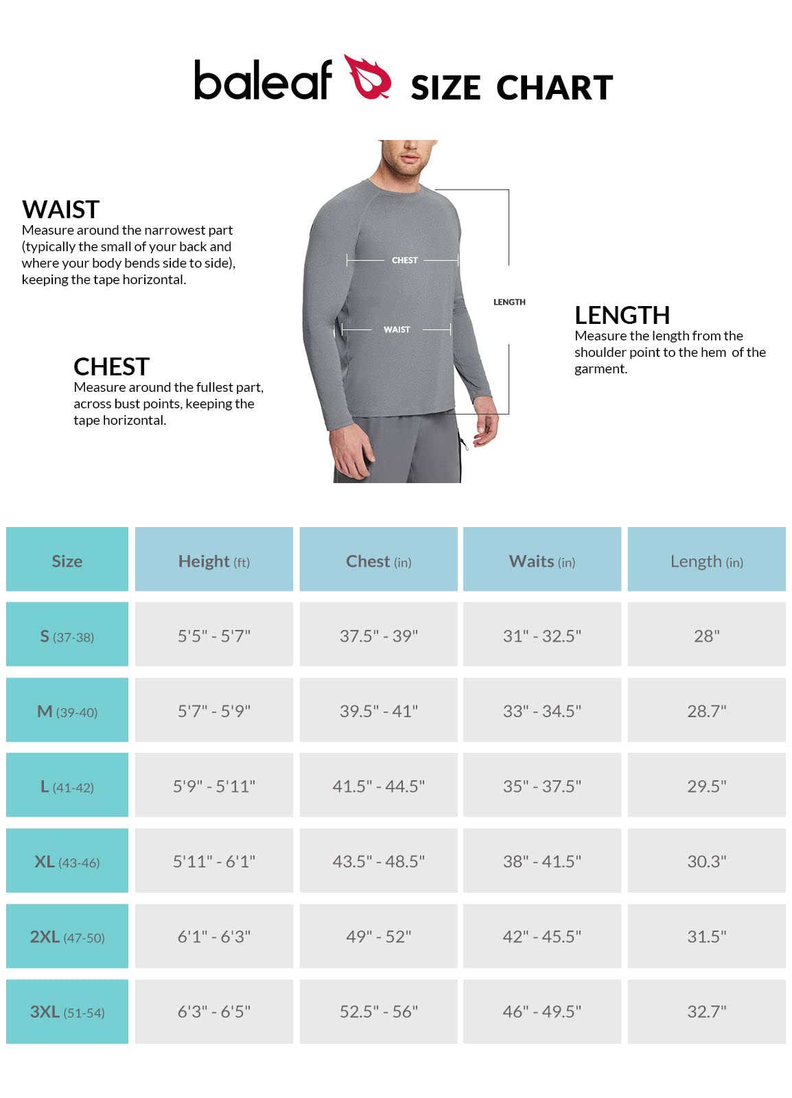 BALEAF Men's Long Sleeve Running Shirts Workout Tops Quick Dry SPF Rash Guard Lightweight Hiking Sun Protection t Shirt Grey M