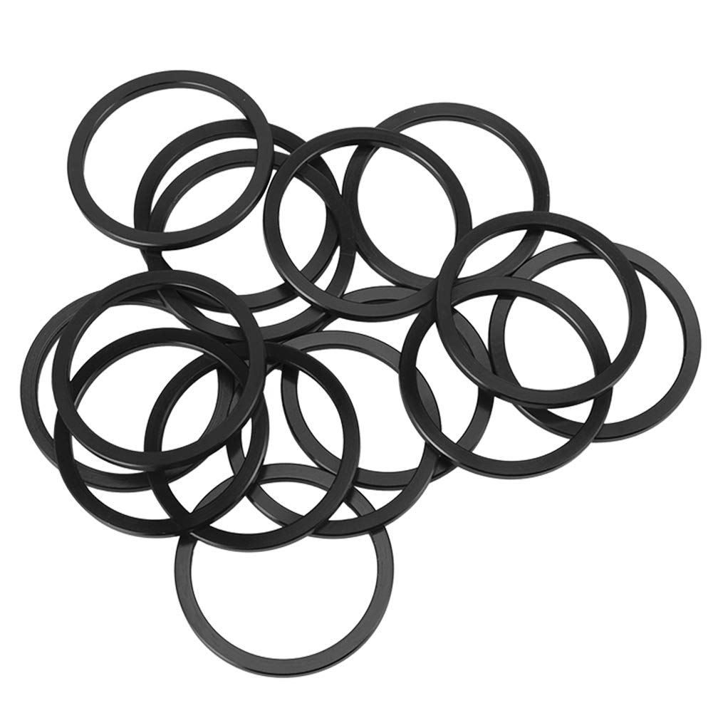 Bottom Bracket Spacer, 15pcs Bottom Bracket Gasket Washer, Aluminum Alloy Hub Washer Hub Spacer for Road Mountain Bike(Black)