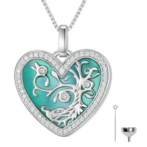 metis wong cremation urn necklace for ashes - sterling silver pendant cremation jewelry for human ashes memory women mom grandma blue tree of life pendants for loved ones