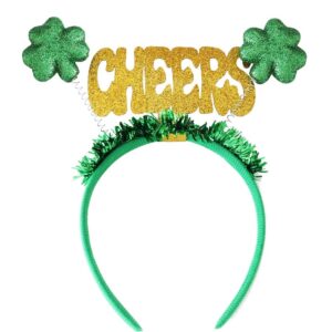 jeweky st patrick's day headband shamrock clover headpiece irish day headband festive holiday hair accessories for women (style 3)