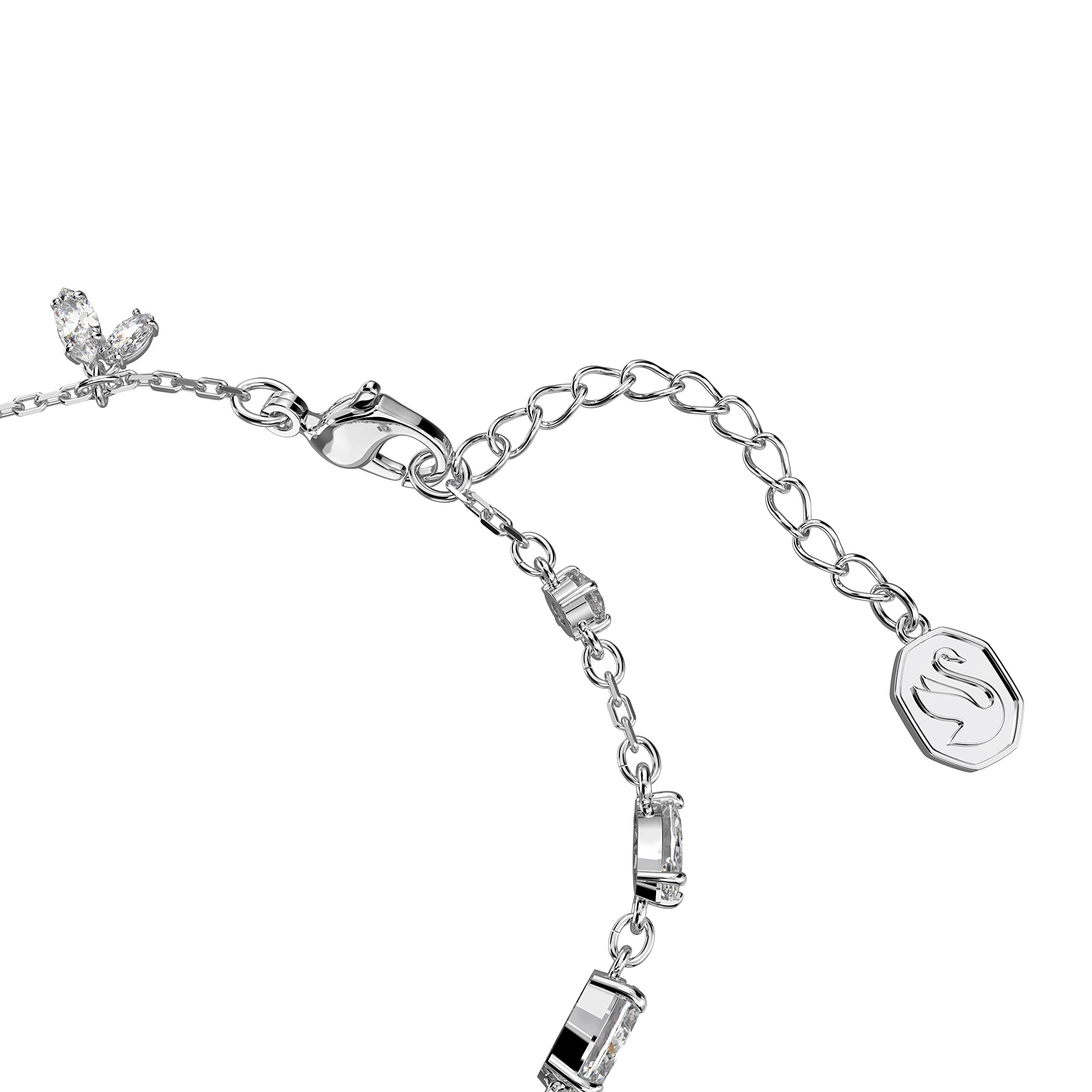 Swarovski Gema Soft Bracelet, Clear Crystals with Mixed Cuts, on Rhodium-Tone Finished Band, Part of the Swarovski Gema Collection