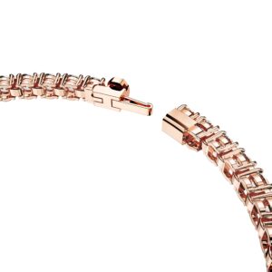 SWAROVSKI Matrix Tennis Bracelet, Round Clear Stones on Rose Gold-Tone Finished Band, Size M, Part of the Matrix Tennis Collection