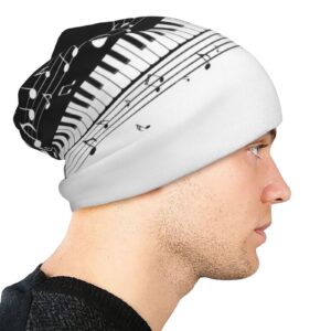 Music Piano Adult Women Men Beanie Hats Sports Elastic Brimless Head Wear Knitted Caps for Dancing Party