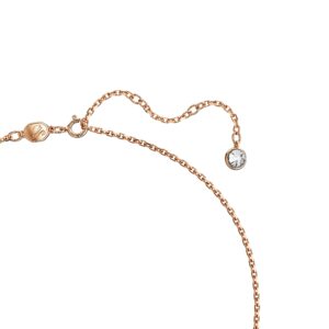 SWAROVSKI Swan Pendant Necklace with Pink Crystal Pavé on rose-gold tone Plated Chain, Part of the Iconic Swan Collection